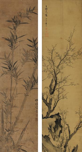 Bamboo; Plum Blossoms by 
																	 Xiong Jingxing
