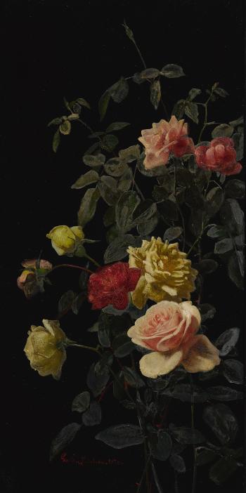 Still life with roses by 
																	George Cochran Lambdin