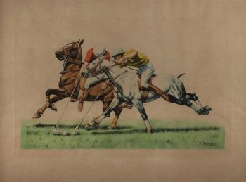 Les joueurs de Polo by 
																			Francisque Rebour