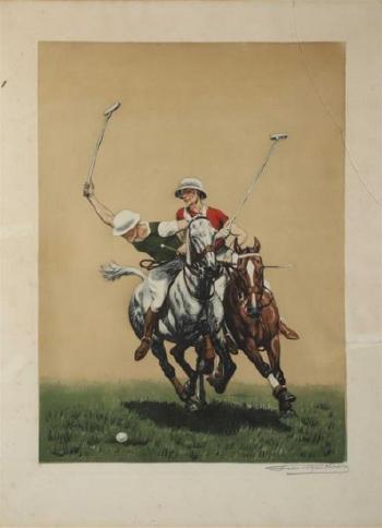 Les joueurs de Polo by 
																			Francisque Rebour