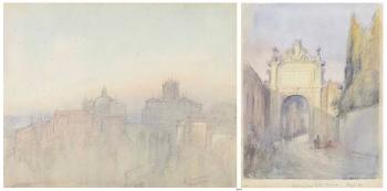 Five Views Of Rome, Including The Villa Medici, a Gateway Near Villa Doria, L'ariccia And Rome From The Janiculum by 
																	Gerald Hugh TyrWhitt-Wilson