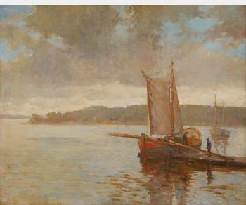 Fishing Boat At Dock With Gathering Clouds,
 by 
																			Alexander Reich-Staffelstein