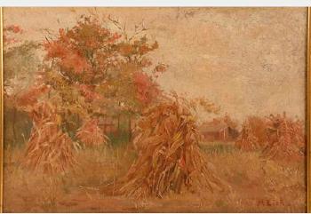 Autumn Corn Stacks by 
																			 Eichberg