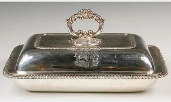 George III Period Sterling Silver Covered Entree Dish by 
																			Joseph Angell