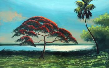 Poinciana Tree by the River by 
																			Alfred Hair