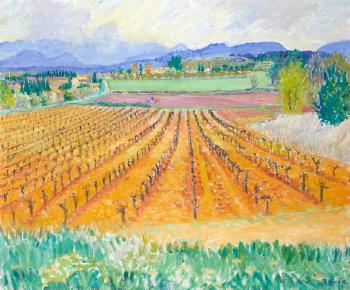 Vineyard, Bonnieux, April by 
																	Frederick Gore