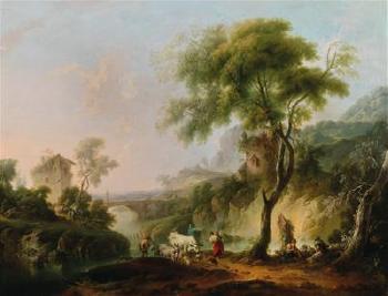 A Mediterranean landscape with shepherds and their flock by 
																			Michael Wutky