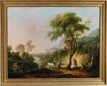 A Mediterranean landscape with shepherds and their flock by 
																			Michael Wutky