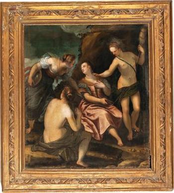 Teti trying to stop the death of Achilles by 
																			Alessandro Maganza
