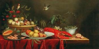 A still life with fruit and a lobster by 
																			 Pseudo Simons