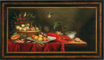 A still life with fruit and a lobster by 
																			 Pseudo Simons