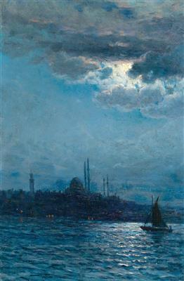 View of Istanbul in moonlight by 
																			Vartan Makokian