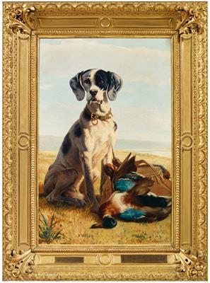 A hound with its prey by 
																			Carlo Ademollo
