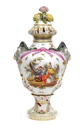 A splendid lidded vase by 
																			Carl Thieme