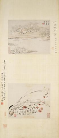 Landscape After Yun Shouping (1633-1690); Narcisuss by 
																	 Wang Shishen