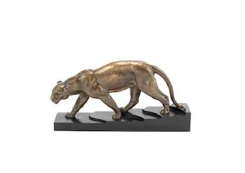 An Art Deco Sculpture of a Panther by 
																	Alexandre Ouline