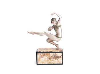 An Art Deco Model of a Dancer by 
																	Georges van de Voorde