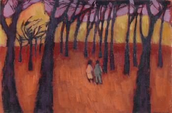 Two figures in a wooded landscape by 
																	Eleanore Esmonde-White
