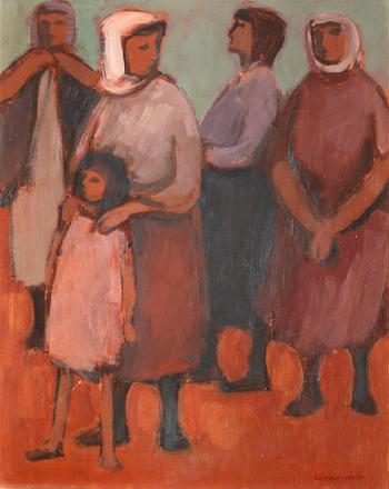 Four women and girl, Corfu by 
																	Eleanore Esmonde-White