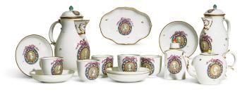 A Fulda porcelain tea and coffee service by 
																	 Fulda Manufactory