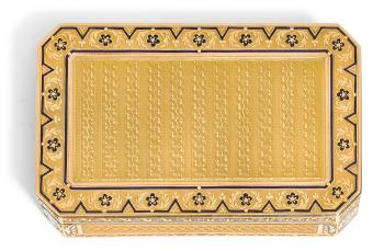 A gold and enamel snuffbox, probably Italian, 20th century by 
																	 Remond Lamy & Cie