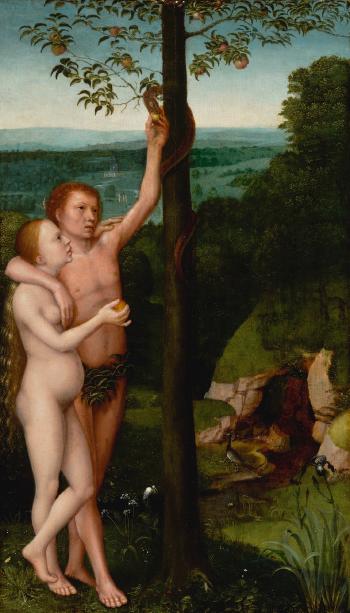 The Temptation of Adam and Eve by 
																	Adriaen Isenbrandt