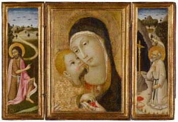 Madonna and Child; Saint John The Baptist; Saint Jerome by 
																	 Sano di Pietro