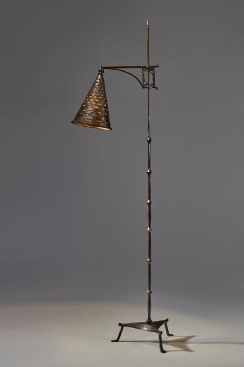 Witches Cap Adjustable Floor Lamp by 
																	Samuel Yellin