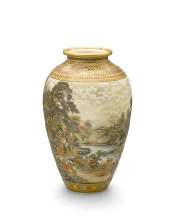 A Satsuma vase by 
																	Okamoto Ryozan