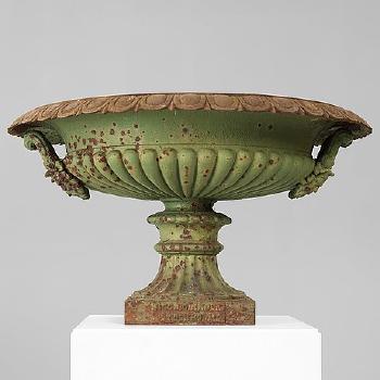 A Swedish 19th Century Cast Iron Garden Urn by J & C.G. Bolinder by 
																			 J & C.G. Bolinder