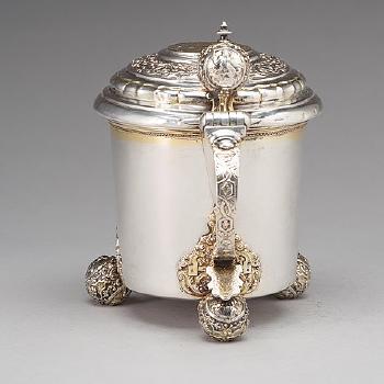 A Swedish Late Baroque 18th Century Parcel-gilt Silver Tankard by 
																			Niclas Fernlof