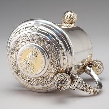 A Swedish Late Baroque 18th Century Parcel-gilt Silver Tankard by 
																			Niclas Fernlof