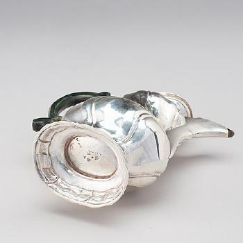 A Swedish 18th Century Silver Coffee-pot by 
																			Johan Wennerwalll
