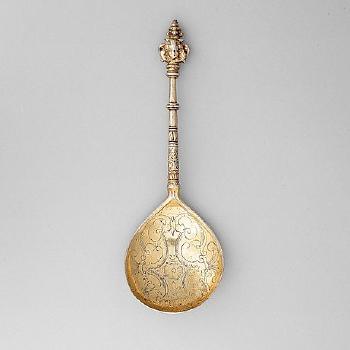 A Swedish 17th Century Silver-gilt Spoon by 
																			Albrekt Lockert