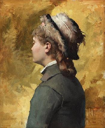 Ung Kvinna I Grått (Young Woman In Grey) by 
																			Albert Edelfelt