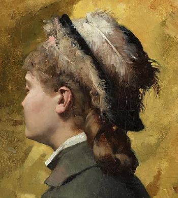 Ung Kvinna I Grått (Young Woman In Grey) by 
																			Albert Edelfelt