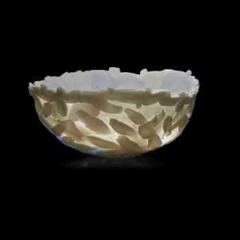 Hand-built Porcelain 'light Gatherer' Bowl With Cobalt Oxide by 
																			Rudolph Staffel