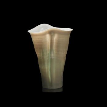 Thrown, Pinched And Carved Porcelain 'light Gatherer' Vessel by 
																			Rudolph Staffel