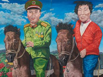 Revolutionary Family Series: Travel Time (Diptych) by 
																	 Liu Wei