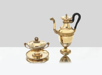 A French silver-gilt covered bowl and stand by 
																			Marcus Lazare