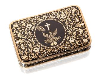 A mid 19th century Swiss gold and enamelled snuff box by 
																			 Jean-François Bautte & Cie