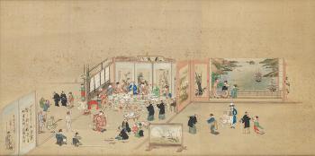 Section of a handscroll - Scene in the Dutch Factory (Trading Post) by 
																			 Nagasaki School