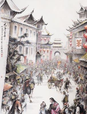 Western Market In Tang Dynasty by 
																	 Kwok Ti Hong