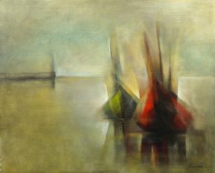 Two ships at sea by 
																	Ana Maria Garcia Monzon