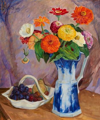 Still Life with Fruit and Flowers by 
																	Catherine Carter Critcher