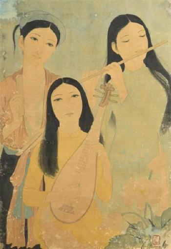 Trois femmes symbolisant les trois provinces (Ky) Annam, Tonkin et Cochinchine by 
																	 Nguyen Trong Ky