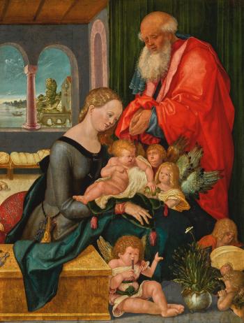 The Holy Family With Five Angels by 
																	Hans Baldung Grien