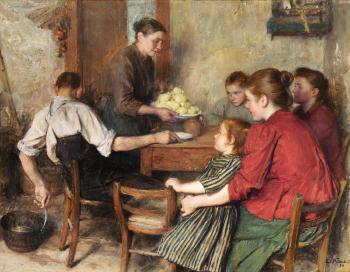 The Frugal Meal by 
																	Emile Friant