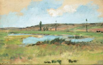 Landscape with A Pond by 
																	Emile Friant