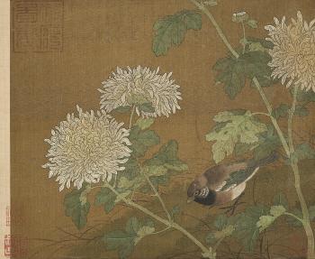 Chrysanthemum And Sparrow by 
																	 Emperor Huizong